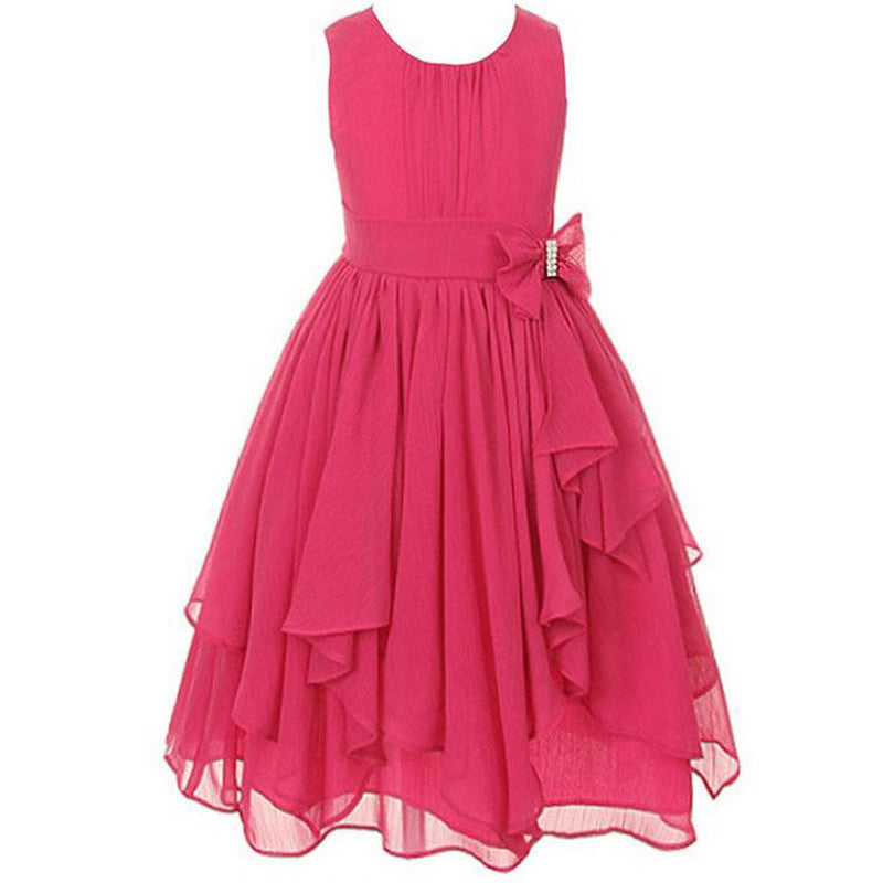 Girl Dress for Wedding Irregular Ruffled Summer Party Princess Dresses Chiffon Children Clothing Kids clothes - CelebritystyleFashion.com.au online clothing shop australia