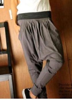 Fashion Harajuku Hip Hop Men Harem Casual Baggy Cargo Cotton Drop Crotch Mens Pants Black Khaki Joggers - CelebritystyleFashion.com.au online clothing shop australia