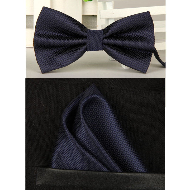 100% silk Solid bowtie men vintage purple black yellow silver wedding bow tie pocket square handkerchief set lote - CelebritystyleFashion.com.au online clothing shop australia