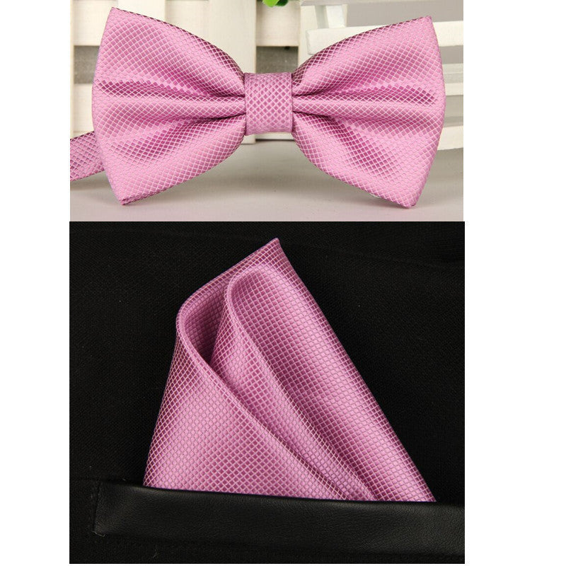 100% silk Solid bowtie men vintage purple black yellow silver wedding bow tie pocket square handkerchief set lote - CelebritystyleFashion.com.au online clothing shop australia