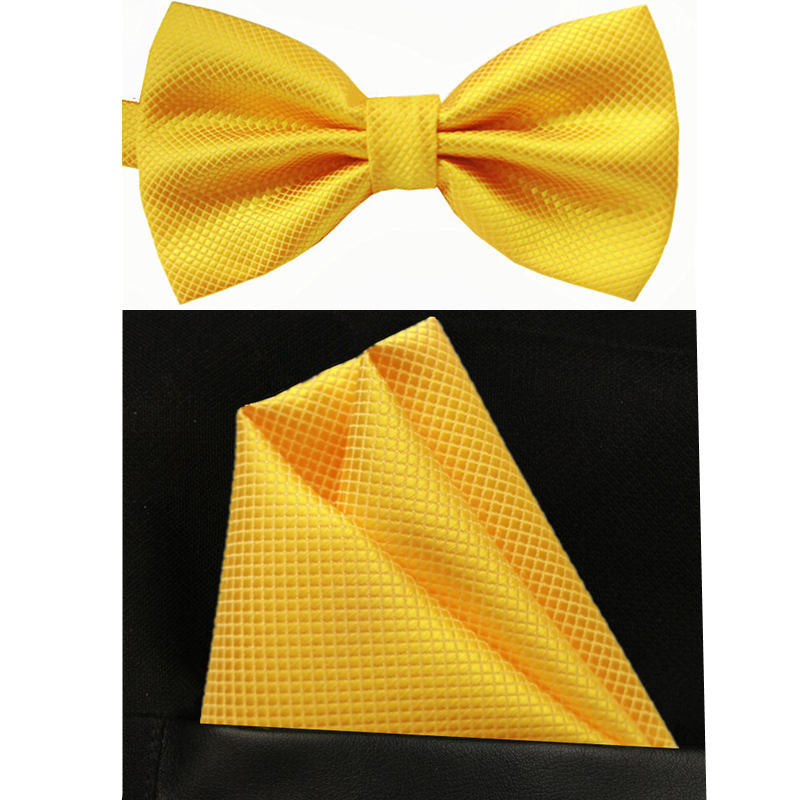 100% silk Solid bowtie men vintage purple black yellow silver wedding bow tie pocket square handkerchief set lote - CelebritystyleFashion.com.au online clothing shop australia