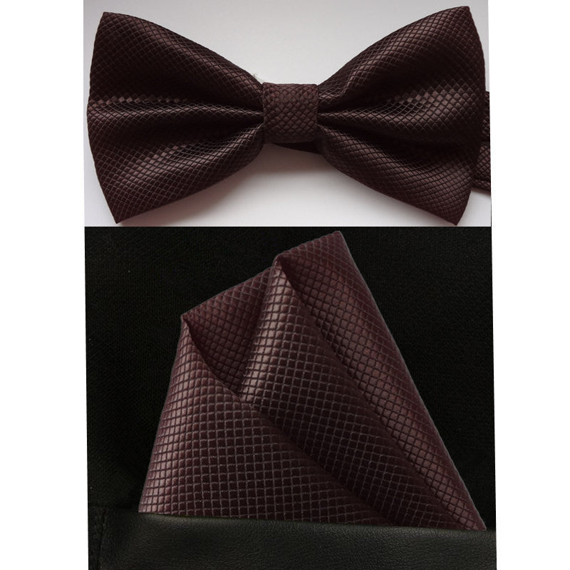 100% silk Solid bowtie men vintage purple black yellow silver wedding bow tie pocket square handkerchief set lote - CelebritystyleFashion.com.au online clothing shop australia