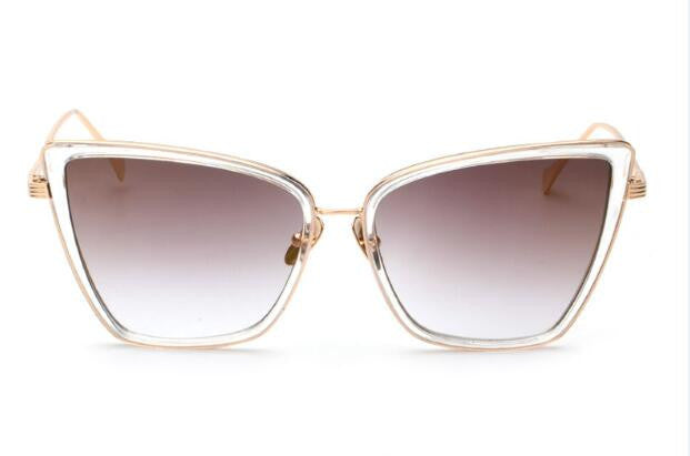 Peekaboo Transparent Mirror cat eye sunglasses women brand designer luxury metal oversize sexy cat eyes sunglasses ladies - CelebritystyleFashion.com.au online clothing shop australia