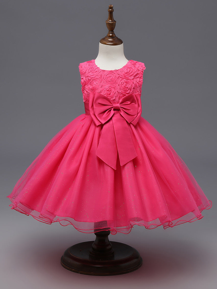 Summer flower princess girl dress lace rose Party Wedding Birthday girls dresses clothes princess tutu kids dress elegant - CelebritystyleFashion.com.au online clothing shop australia