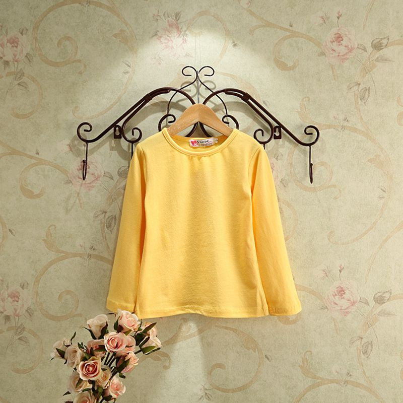 Spring Summer Children boy girl COTTON T shirt, kids solid candy color unisex bottoming shirt clothes - CelebritystyleFashion.com.au online clothing shop australia