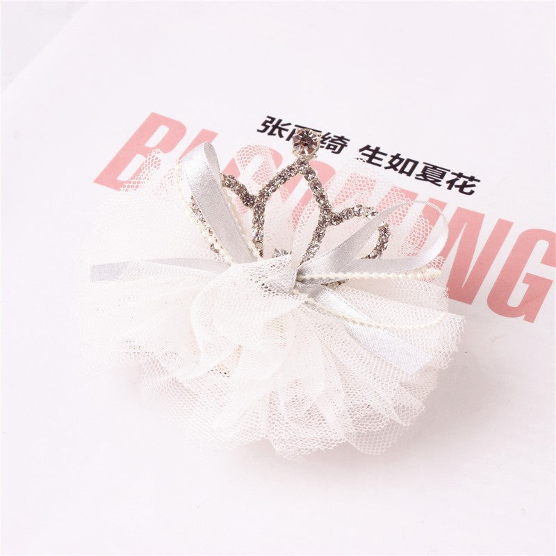 Upscale Princess Hair Accessories Children Headdress Head Flower Lace Three-dimensional Rhinestone Crown Hairpin Girl Party Gift - CelebritystyleFashion.com.au online clothing shop australia