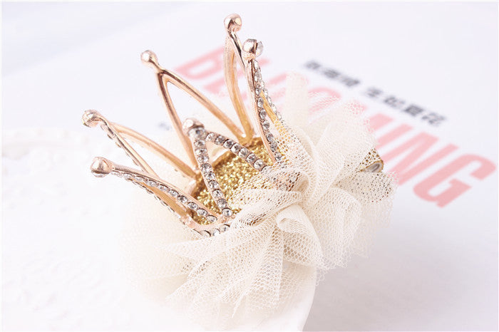 Upscale Princess Hair Accessories Children Headdress Head Flower Lace Three-dimensional Rhinestone Crown Hairpin Girl Party Gift - CelebritystyleFashion.com.au online clothing shop australia