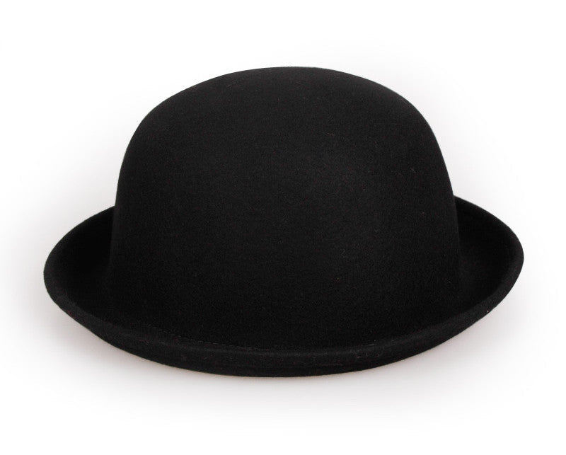 Fashion Kids Children Girls Wool Felt Trendy Round Top Bowler Derby Hat Spring Autumn Winter Warm Lovely Casual Cap - CelebritystyleFashion.com.au online clothing shop australia