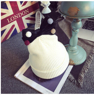 Lovely Girls Knitted Wool Solid knitted Hats Cute Mix Color Ball Bow-knot gorro for kids girls children beanies hedging - CelebritystyleFashion.com.au online clothing shop australia