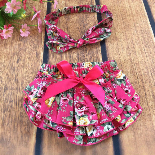 baby summer style bloomers baby ruffle panties with headband ruffled shorts baby girls - CelebritystyleFashion.com.au online clothing shop australia
