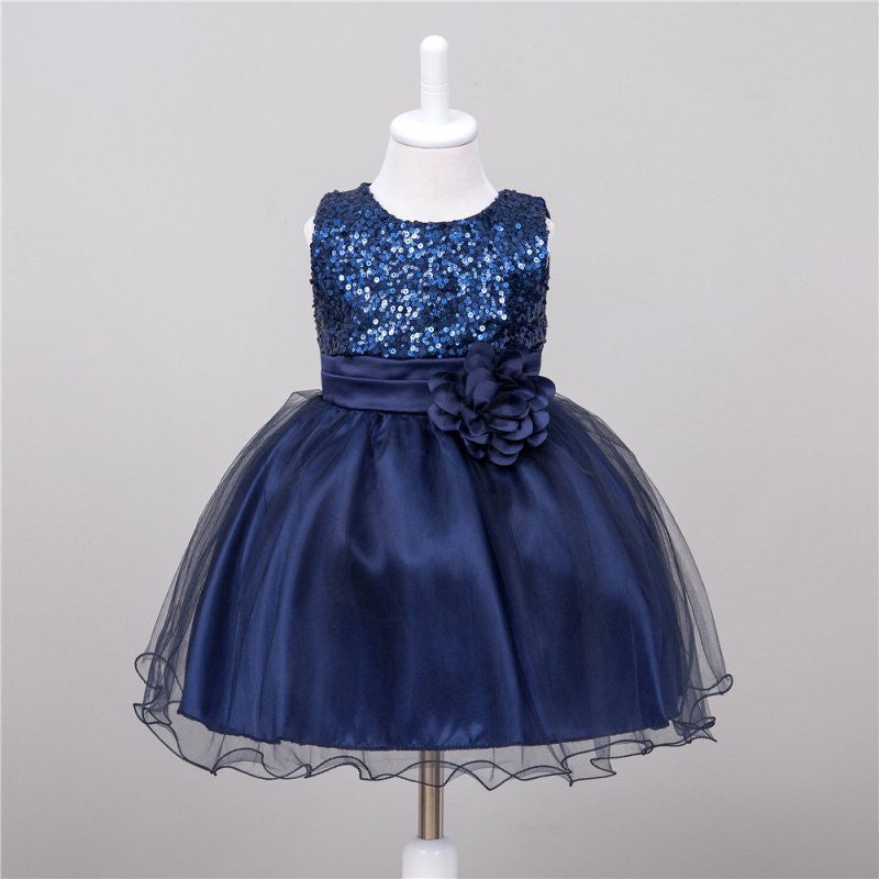 Summer Baby Dresses Girls Sequin Flower Bowknot Birthday Wedding Party Tutu Dress Girl Vestido PY2 - CelebritystyleFashion.com.au online clothing shop australia