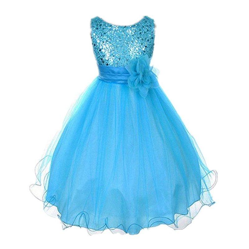 Summer Baby Dresses Girls Sequin Flower Bowknot Birthday Wedding Party Tutu Dress Girl Vestido PY2 - CelebritystyleFashion.com.au online clothing shop australia