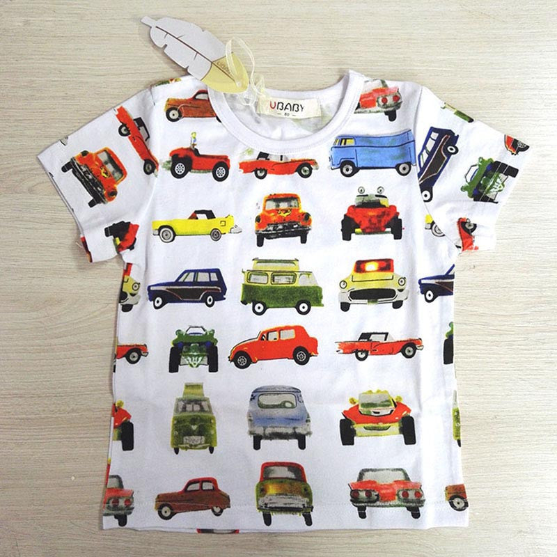 Boys T shirt Cartoon Car Cotton Tops O Neck Kids Short Sleeve T-Shirts Boys Clothes Baby Children Summer Clothing - CelebritystyleFashion.com.au online clothing shop australia