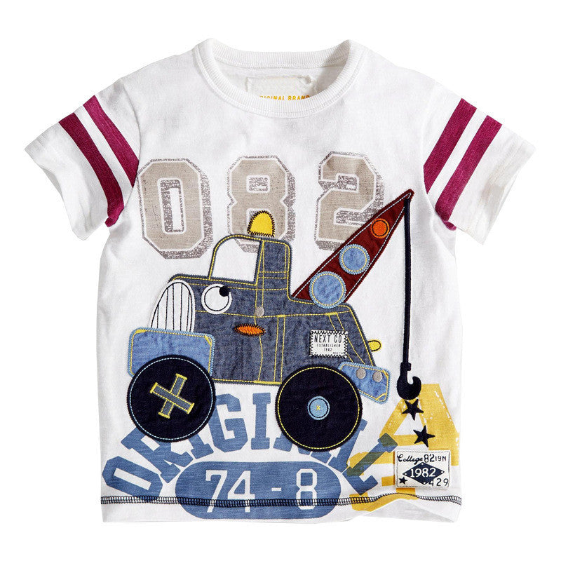 Boys T shirt Cartoon Car Cotton Tops O Neck Kids Short Sleeve T-Shirts Boys Clothes Baby Children Summer Clothing - CelebritystyleFashion.com.au online clothing shop australia