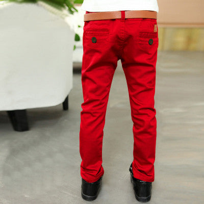 Fashion boys trousers spring boys solid color loose pants 100% cotton trousers for kids straight full length casual pants - CelebritystyleFashion.com.au online clothing shop australia