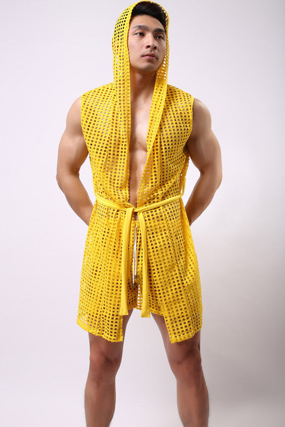 men robe bathrobe brand sexy men pajamas long mens sleepwear sheer mesh gay wear men sleep lounge kimono for man - CelebritystyleFashion.com.au online clothing shop australia