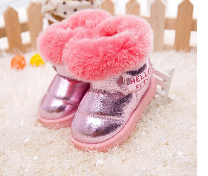 fashion Kids Children's shoes shiny fur warm winter boots snow boost Baby shoes Girls cotton padded Toddler baby's - CelebritystyleFashion.com.au online clothing shop australia