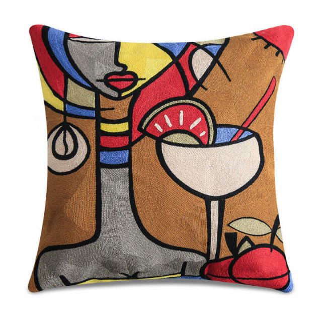 Embroidery Pillowcase Cushions Covers Picasso Decorative Throw Pillows Covers for Sofa Car Abstract Pillowcase