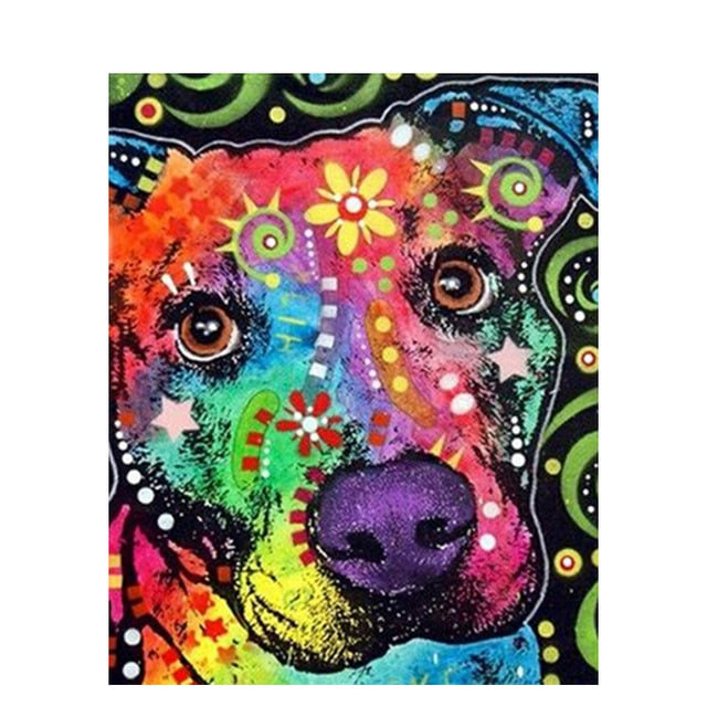 color Dog series Diy painting number diy oil paint by numbers kit painting canvas painting by numbers for kids adults art paint