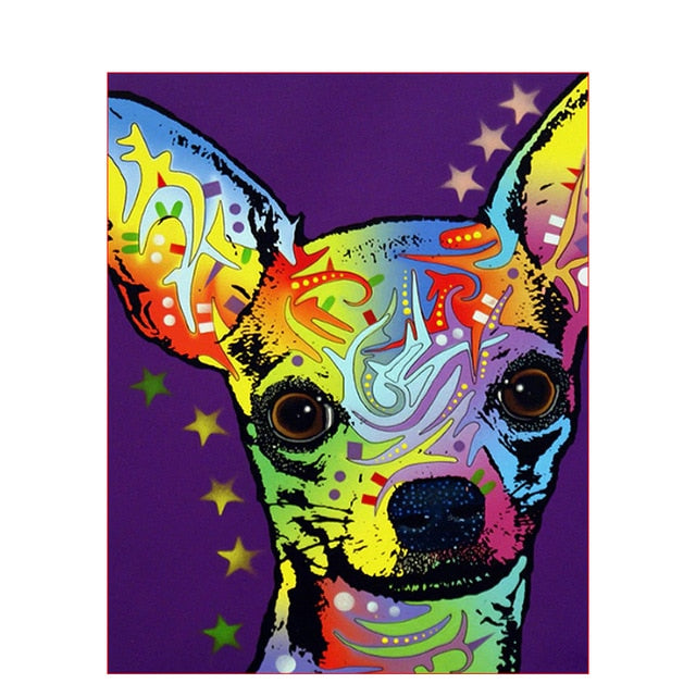 color Dog series Diy painting number diy oil paint by numbers kit painting canvas painting by numbers for kids adults art paint