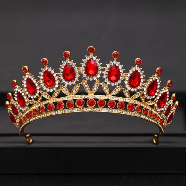 Vintage Baroque Queen Tiara Wedding Crown Bridal Diadem Gold Crystal Rhinestone Head Jewelry Headpiece Wedding Hair Accessories-Dollar Bargains Online Shopping Australia