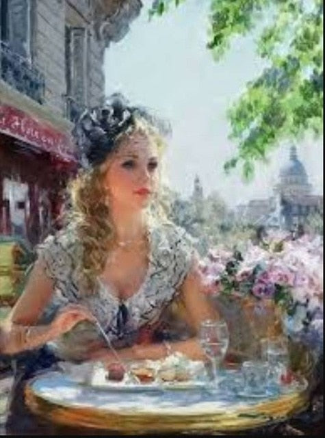 diy oil painting by numbers kit girl paint by numbers for adults for home decor