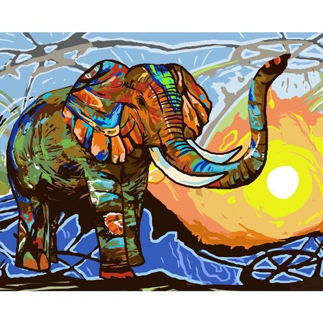 elephant series diy oil digital painting by numbers kits abstract acrylic paint by numbers for adults home decor