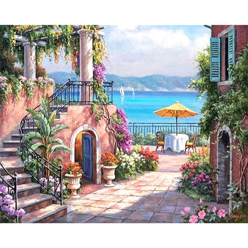 Sea scenery DIY oil Painting By Numbers Kit acrylic paint by numbers art work diy Paintings art on canvas