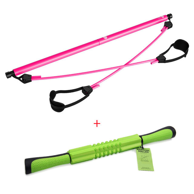 Pilates Bar Kit with Resistance Band Pilates Exercise Stick Toning Bar Fitness Home Yoga Gym, Body Workout-Dollar Bargains Online Shopping Australia