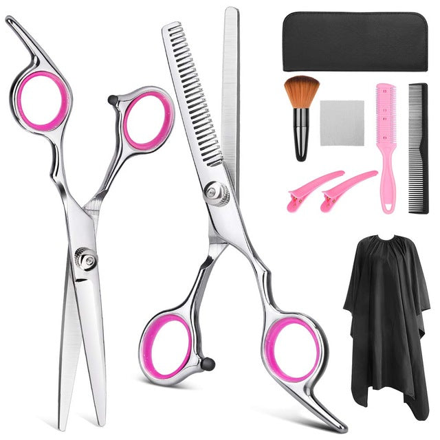 9 PCS Hairdressing Scissors Professional Hair Scissors Kit Hair Cutting Scissors Tail Comb Hair Cape Hair Cutter Comb-Dollar Bargains Online Shopping Australia