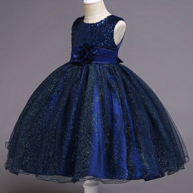 Baby Girls Sequins Flower Party Tutu Dress Clothes Children Girls Wedding Birthday Dress Clothing Infant Kids Christmas Costume