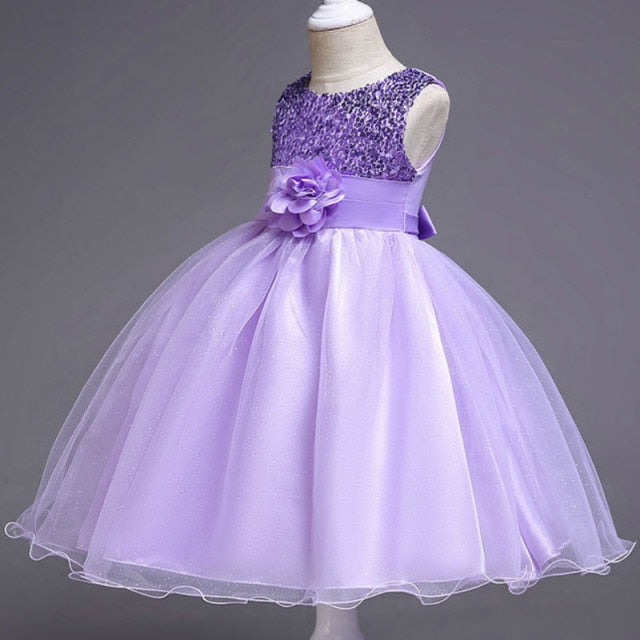 Baby Girls Sequins Flower Party Tutu Dress Clothes Children Girls Wedding Birthday Dress Clothing Infant Kids Christmas Costume