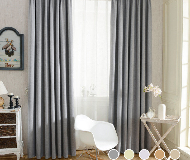 Solid Twill Window Shade Thick Blackout Curtains for Living Room the Bedroom Window Treatment Curtain Panel Drape