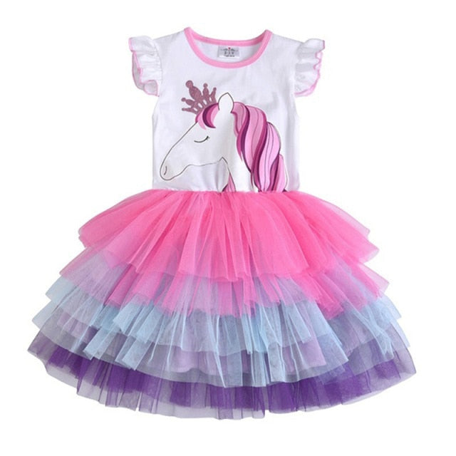 Girls Perform Dress Children Princess Tutu Dress Toddlers Summer Prom Dresses Kids Birthday Party School Casual Clothes-Dollar Bargains Online Shopping Australia