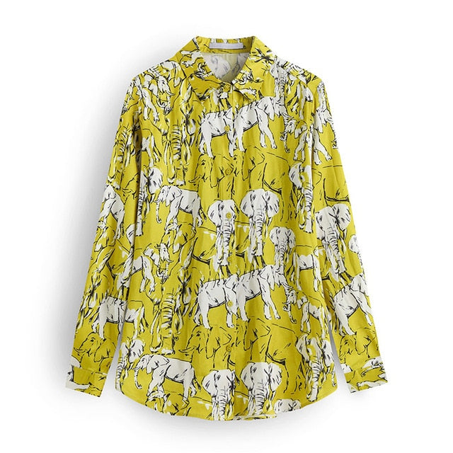 Leopard Stylish Shirt Women Turn Down Collar Office Fashion Female Blouse Long Sleeve Plus Size Lady Tops Blusa Feminina-Dollar Bargains Online Shopping Australia