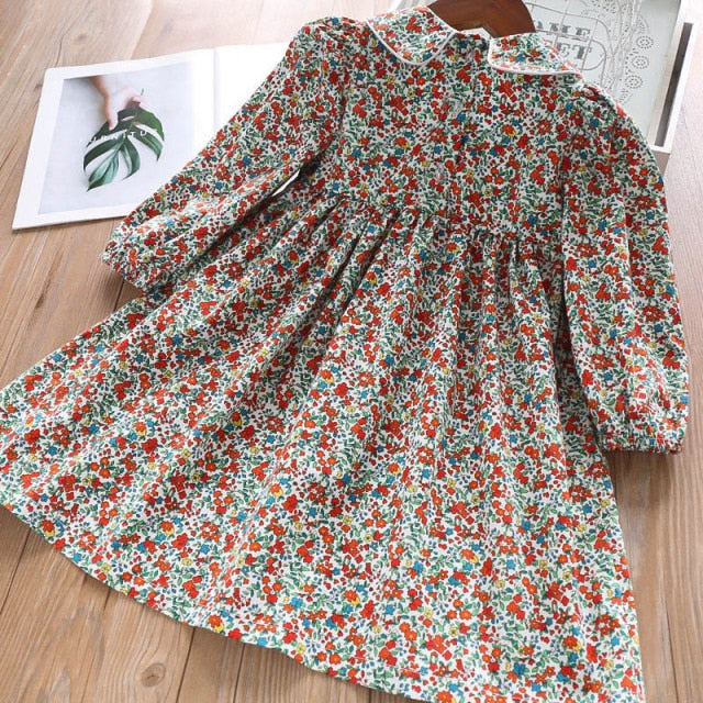 Children Clothing Dress New Lovely  Princess Dress Printing Flowers Kids Dresses Girls Dress