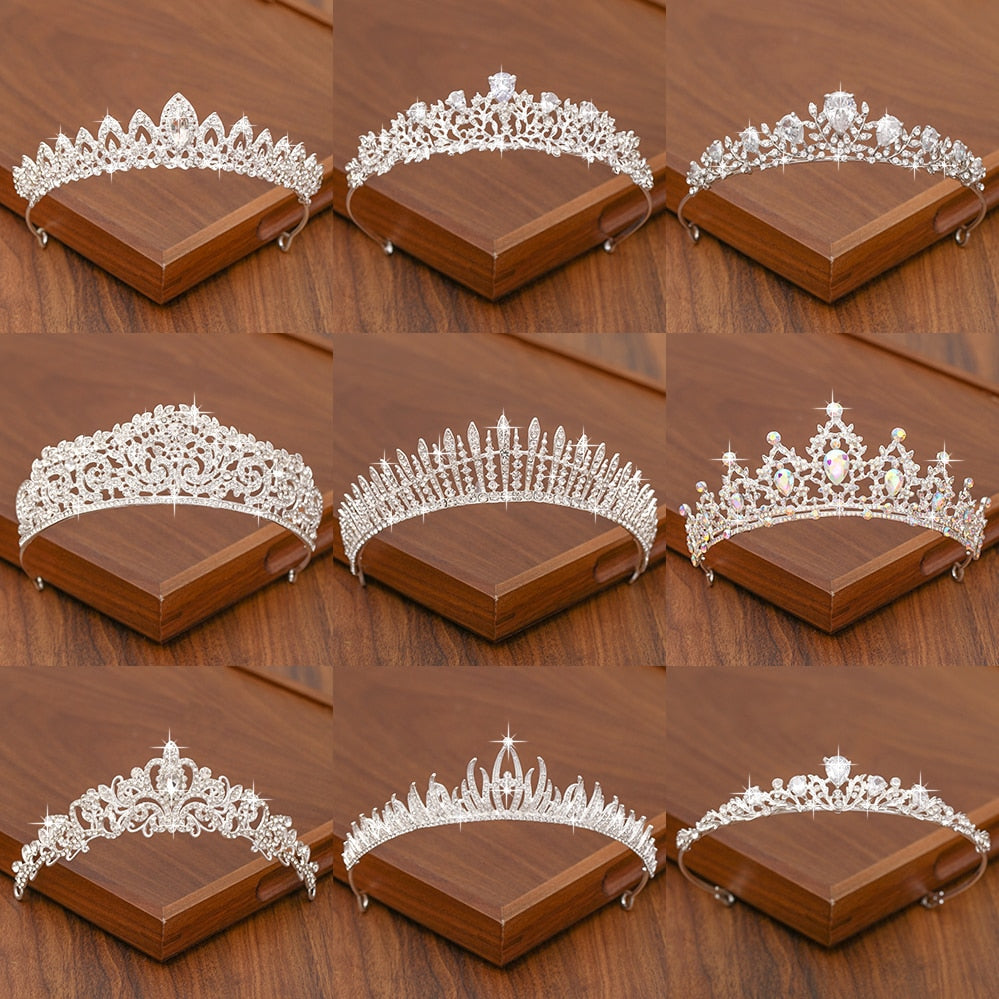 Bridal Tiara Hair Crown Wedding Hair Accessories For Women Silver Color Crown For Bridal Crowns And Tiara Women Accessories Gift-Dollar Bargains Online Shopping Australia