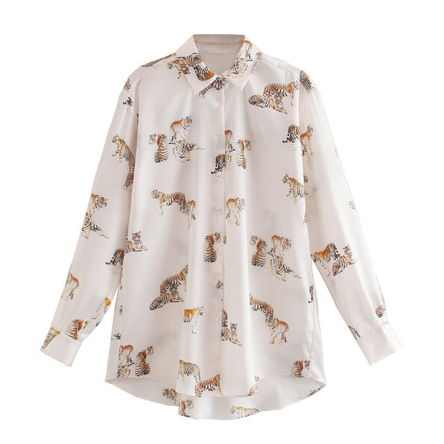 Leopard Stylish Shirt Women Turn Down Collar Office Fashion Female Blouse Long Sleeve Plus Size Lady Tops Blusa Feminina-Dollar Bargains Online Shopping Australia