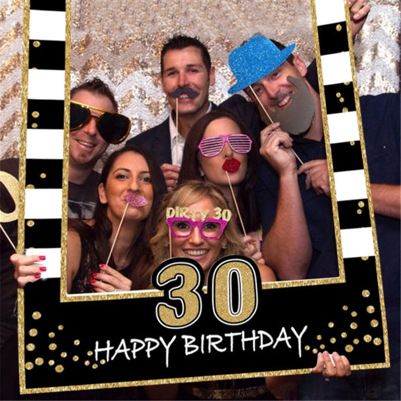 Birthday Photo Booth Frame Kids Adult Birthday Party Decoration Paper Happy Birthday Photo Props Frame-Dollar Bargains Online Shopping Australia