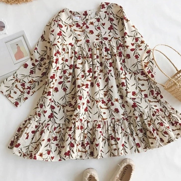 Children Clothing Dress New Lovely  Princess Dress Printing Flowers Kids Dresses Girls Dress