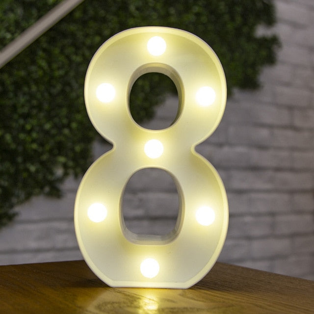 Decorative Letters Alphabet Letter LED Lights Luminous Number Lamp Decoration Battery Night Light Party Baby Bedroom Decoration-Dollar Bargains Online Shopping Australia