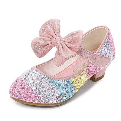 Girls Leather Shoes Princess Shoes Children Shoes round-Toe Soft-Sole Big girls High Heel Princess Crystal Shoes Single Shoes-Dollar Bargains Online Shopping Australia