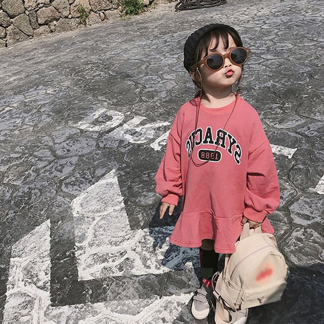 Girls Dress Spring Autumn Pocket Cartoon Stripe Dresses Clothes Cute Party Princess Dress Baby Kids Girls Clothing