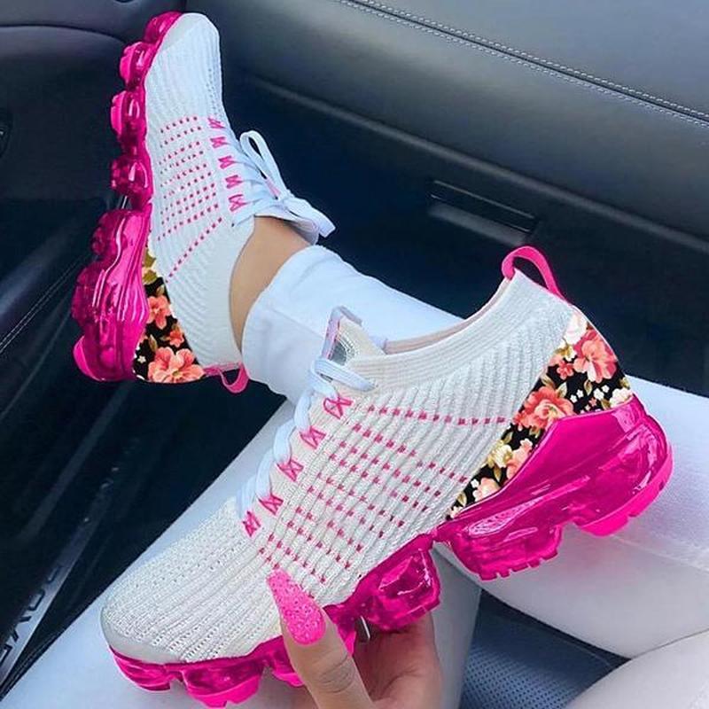 Women Sneakers Summer Outdoor Sports Shoes Multicolor Leisure Comfortable Lace Up Plus Size  Casual Shoes