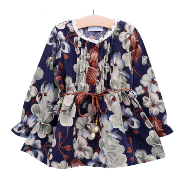 Girls Dress New  Casual Long Sleeves lace Mesh Kids Dresses For Girl Autumn Clothing Princess Party Dress