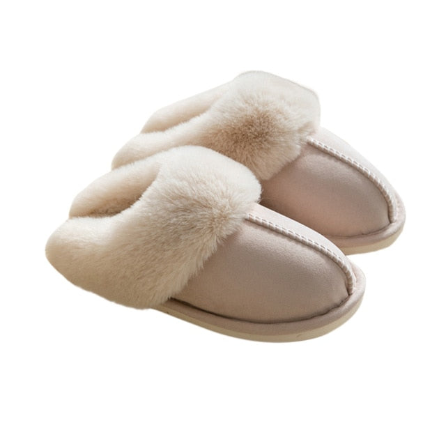 Women Indoor Slippers Warm Plush Home Slipper Anti Slip Autumn Winter Shoes House Floor Soft Slides