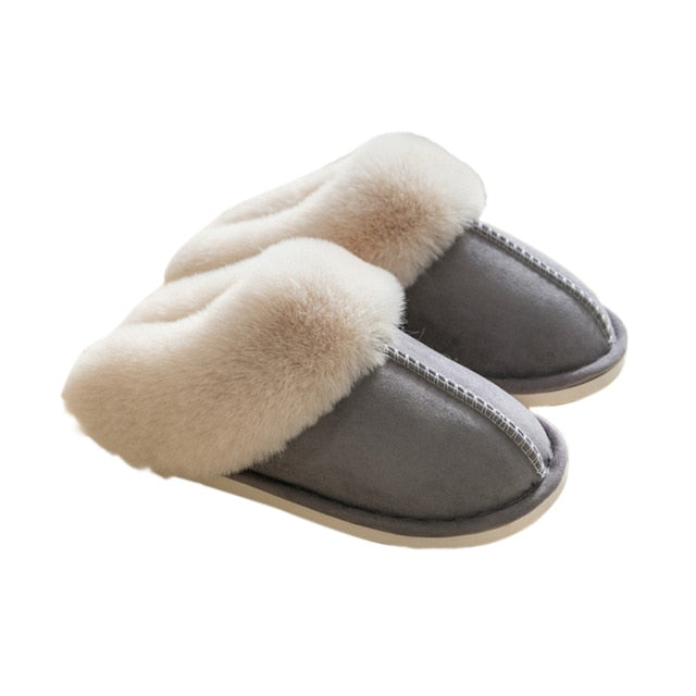 Women Indoor Slippers Warm Plush Home Slipper Anti Slip Autumn Winter Shoes House Floor Soft Slides