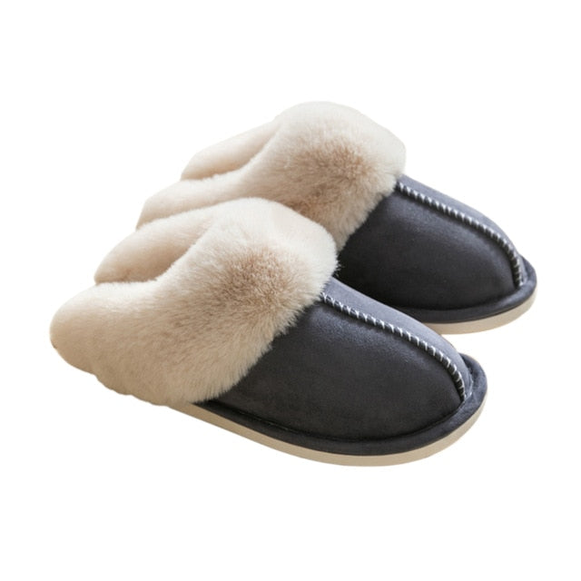 Women Indoor Slippers Warm Plush Home Slipper Anti Slip Autumn Winter Shoes House Floor Soft Slides