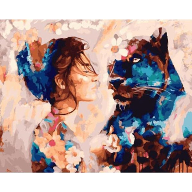 Animals DIY Painting By Numbers Hand Painted Oil Painting Canvas Colouring Unique Gift Home Decor