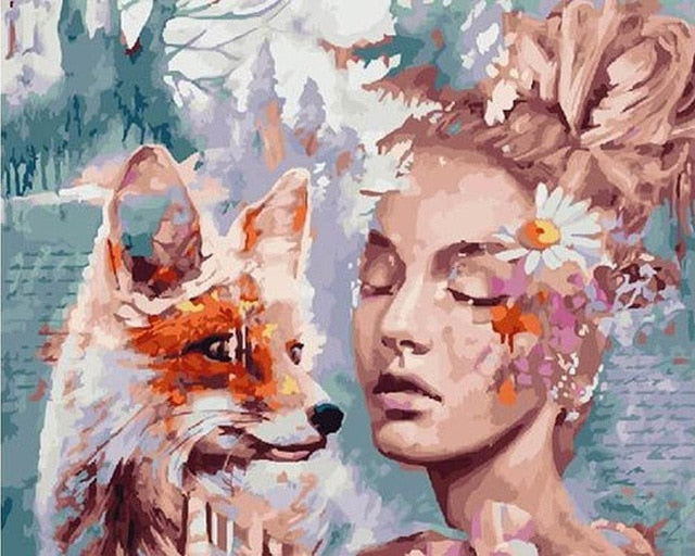 Animals DIY Painting By Numbers Hand Painted Oil Painting Canvas Colouring Unique Gift Home Decor